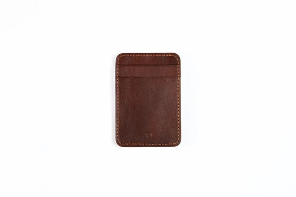 Leighton Leather cardholder wallet in Brown [LC] - AJ