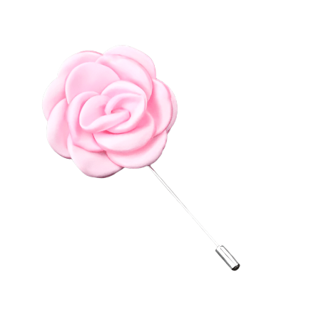 Light Pink Satin Flower Lapel Pin - AJ