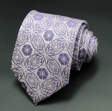 Lilac Abstract Floral Regular Tie - AJ