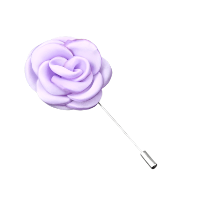 Lilac Satin Flower Lapel Pin - AJ
