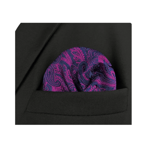 Paisley 04 Dark Purple Pocket Square - AJ