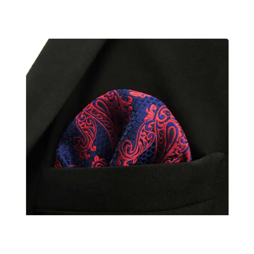 Paisley 08 Royal Blue Pocket Square - AJ