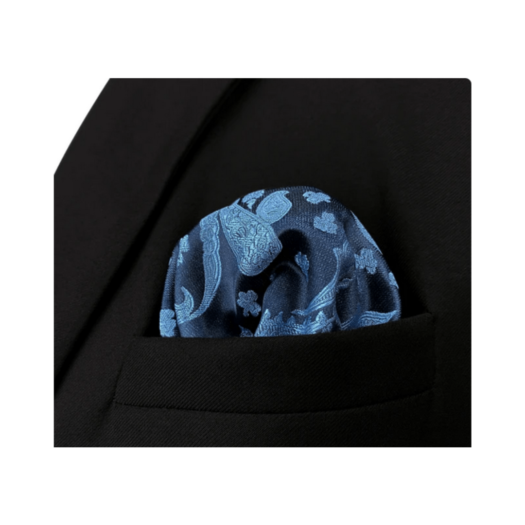 Paisley 09 Blue Pocket Square - AJ