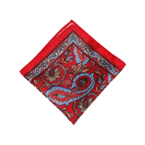 Paisley 10 Red Pocket Square - AJ
