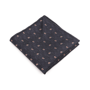 Paisley 17 Chambray Grayish Blue Pocket Square - AJ