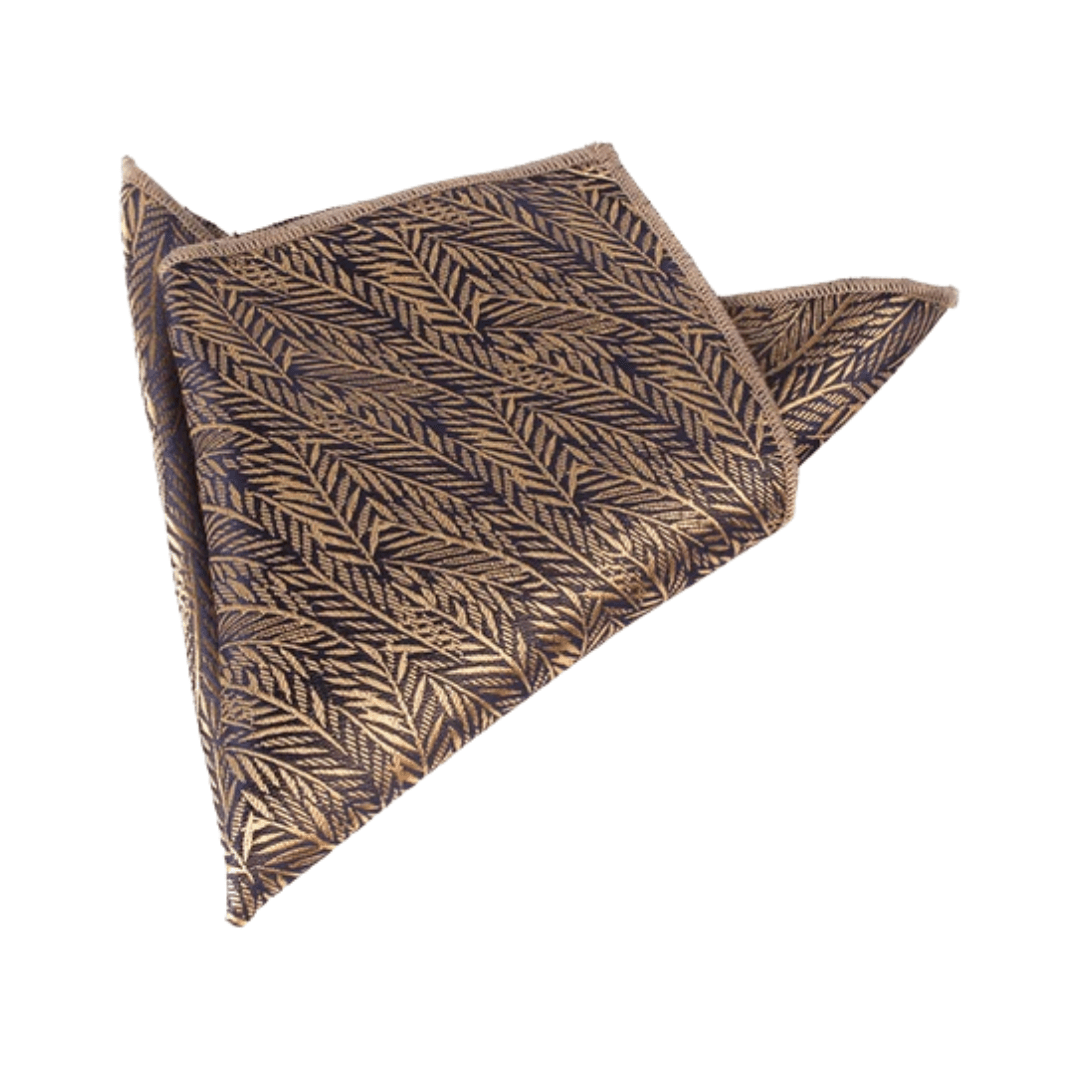 Palm Cane Detail on Bronze Tone Pocket Square - AJ