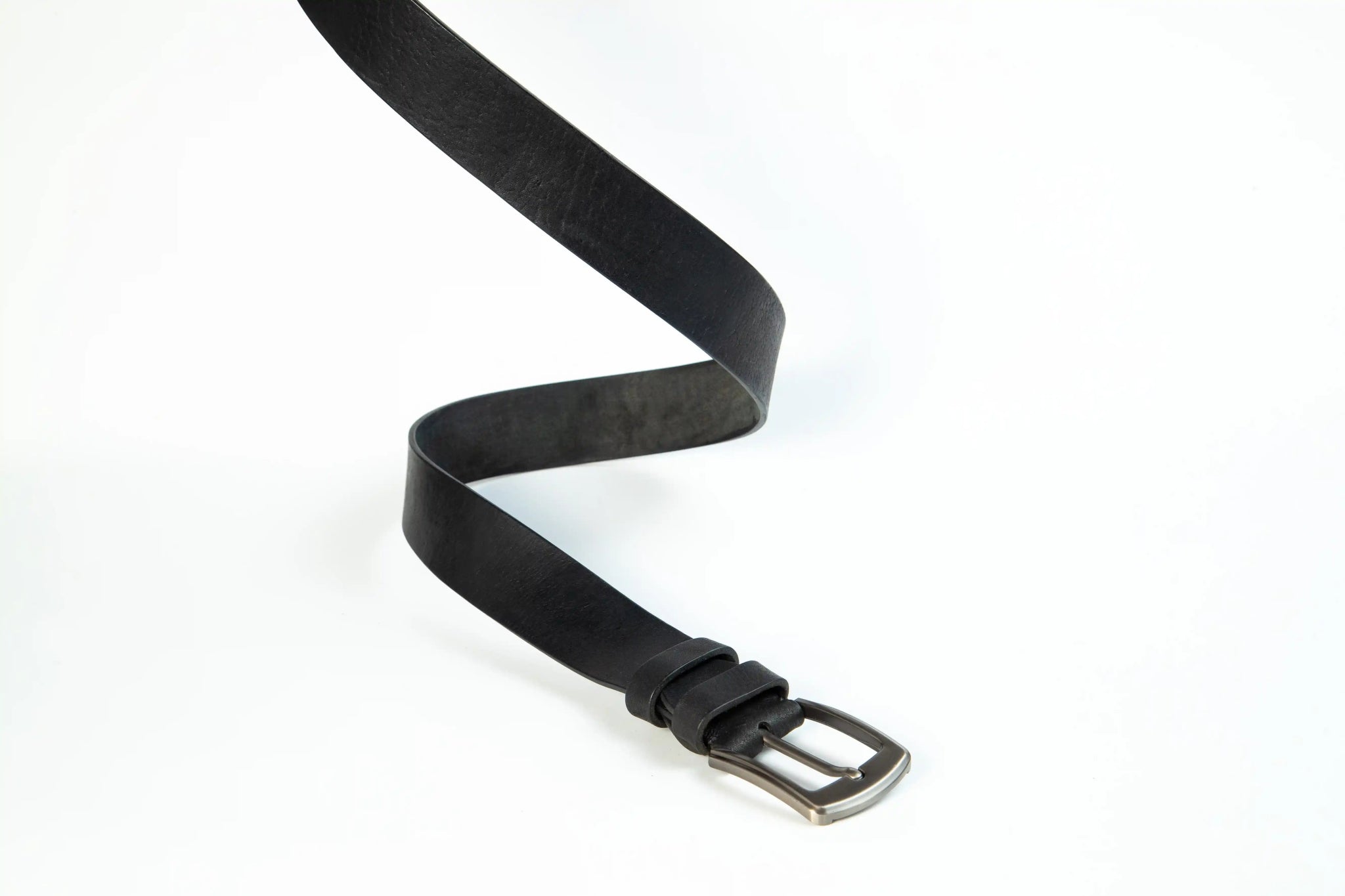 Raffaele Leather Casual Belt in Black [LC] - AJ