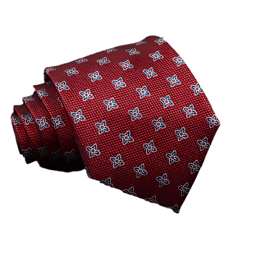 Red & Blue Floral Regular Tie - AJ