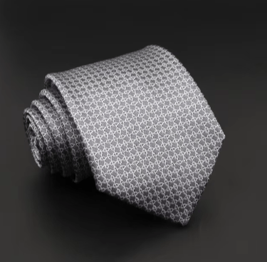 Silver Textured Regular Tie - AJ