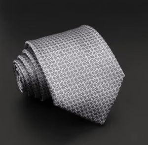 Silver Textured Regular Tie - AJ