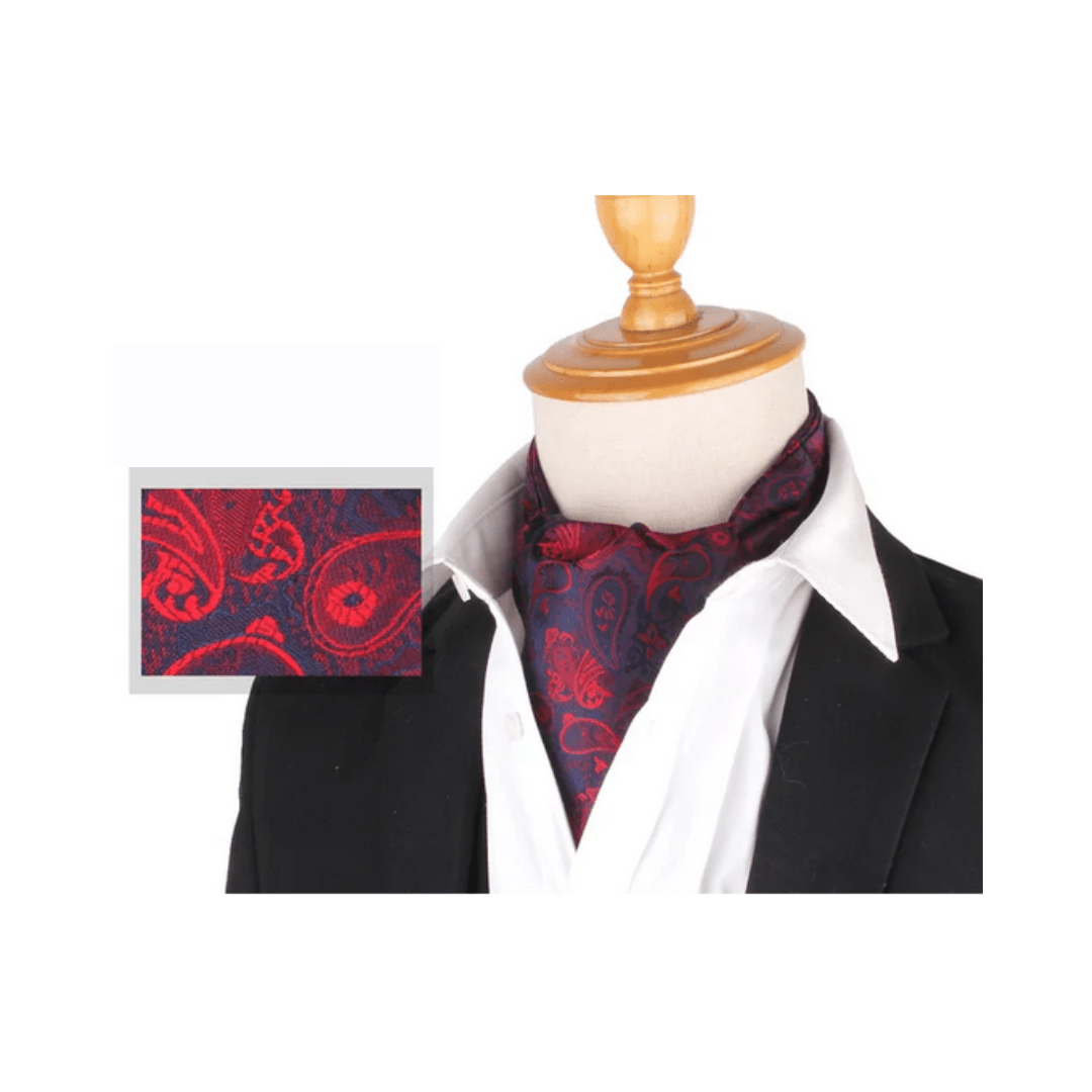 Vintage Paisley Print 01 Red Ascott Tie - AJ