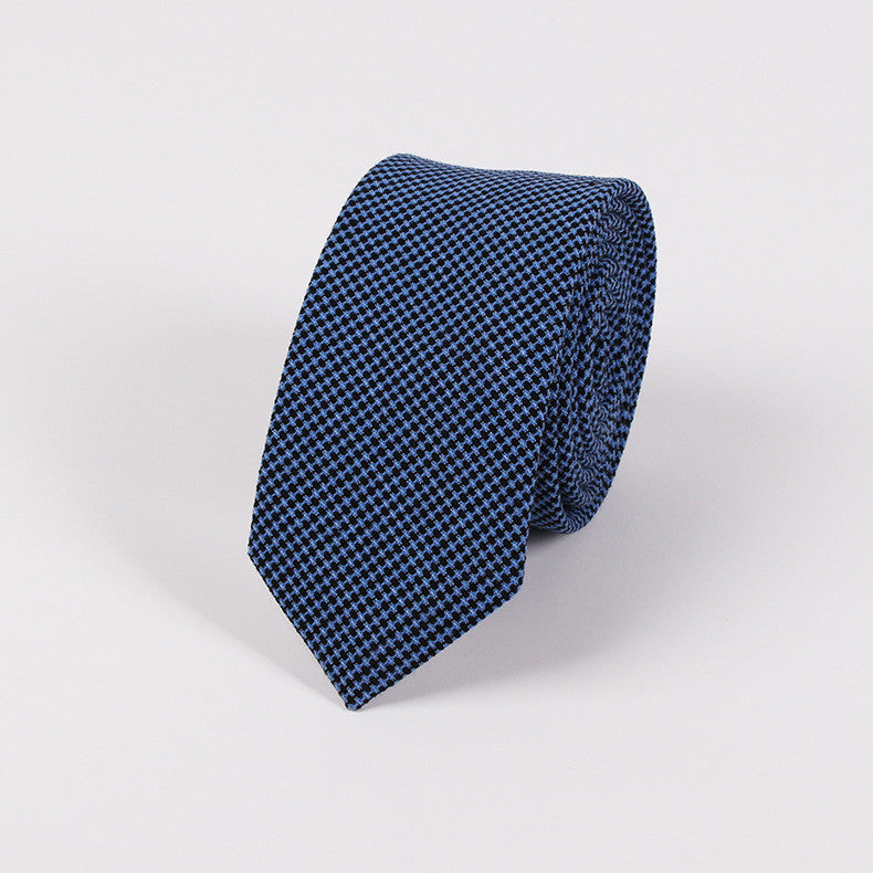 Mini Chain Checks Skinny Tie (Blue & Black)
