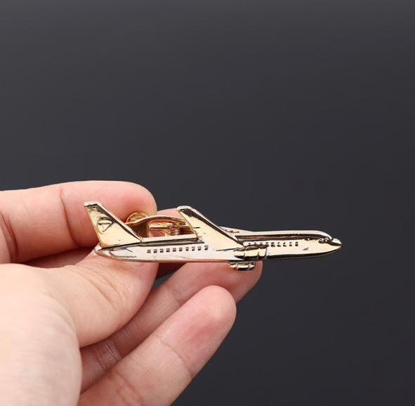 Gold Airplane Tie Clip