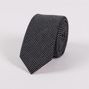 Mini Chain Checks Skinny Tie (Black)