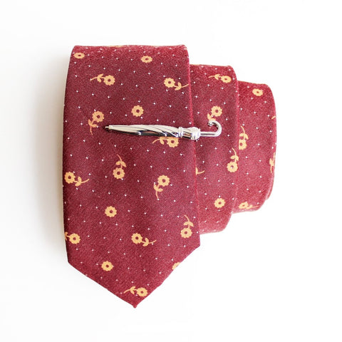 Silver Umbrella Tie Clip