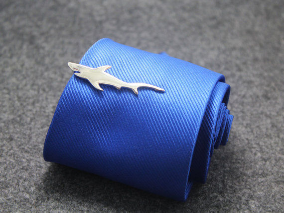 Silver Shark Tie Clip