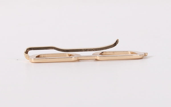 Gold Square Glasses Tie Clip