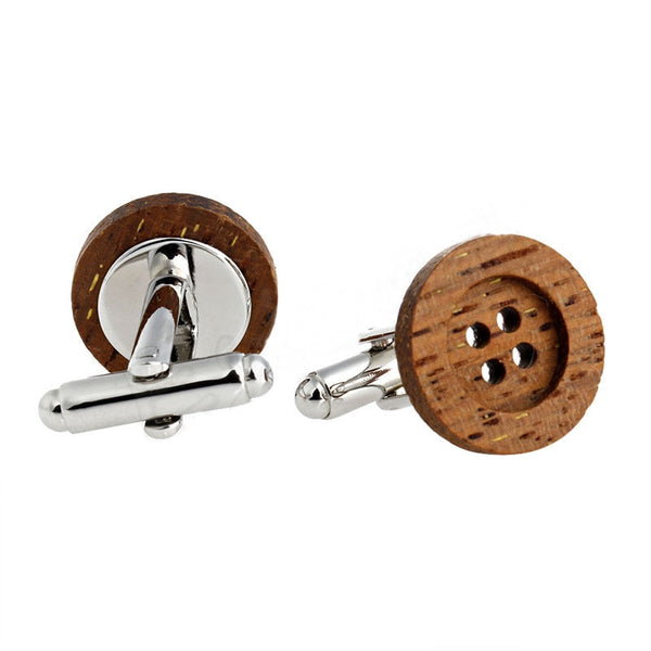Wooden Button Cufflinks