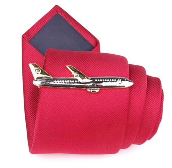 Gold Airplane Tie Clip