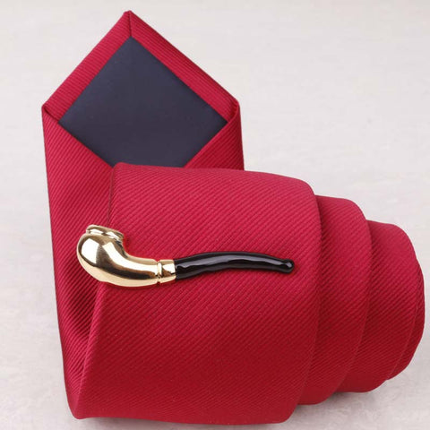 Gold Pipe Tie Clip