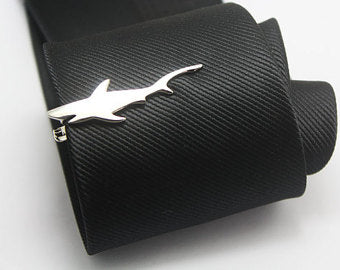 Silver Shark Tie Clip