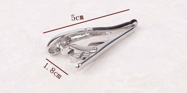 Silver Pipe Tie Clip