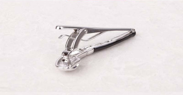 Silver Pipe Tie Clip