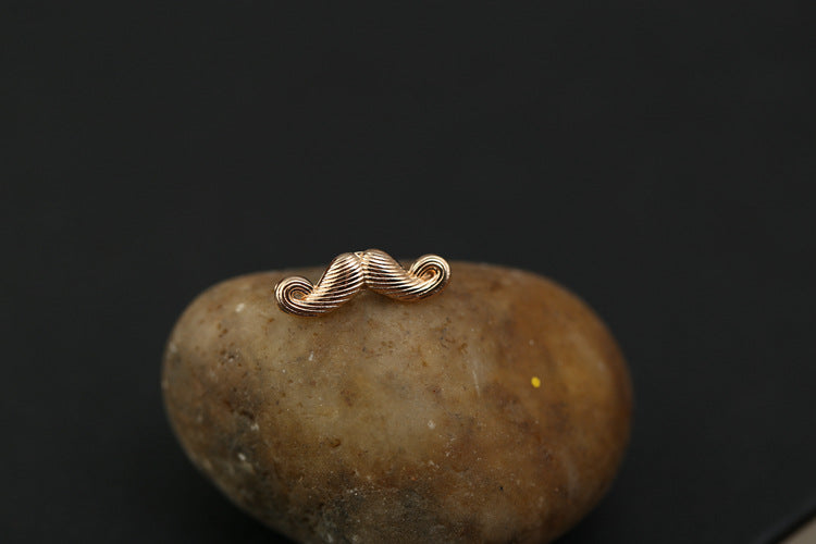 Gold Moustache Lapel Pin