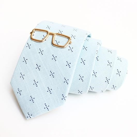 Gold Square Glasses Tie Clip