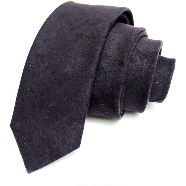 Black Suede Skinny Tie