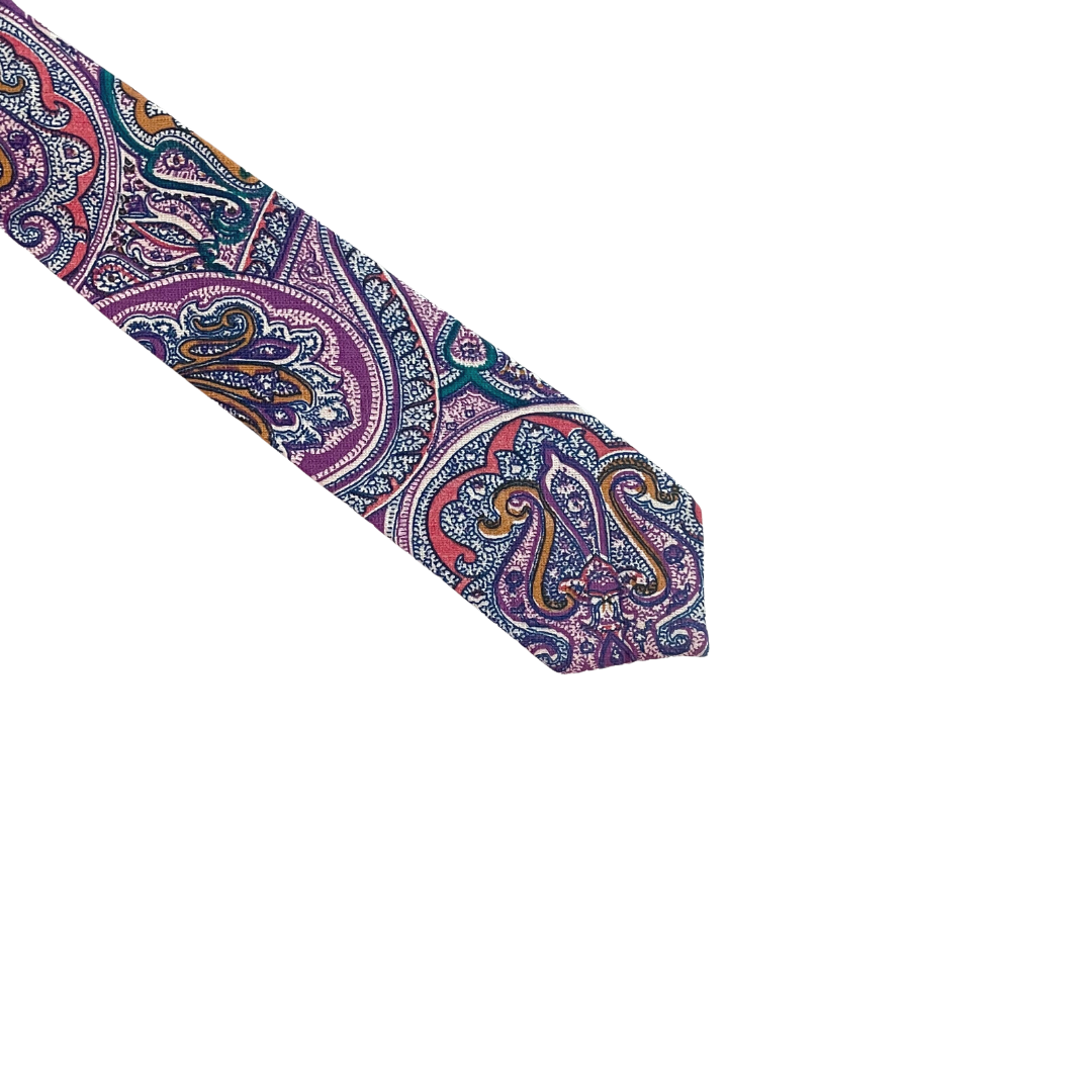 Vintage Purple Tone Paisley Skinny Tie