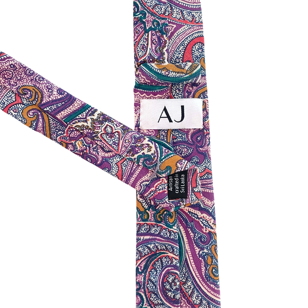 Vintage Purple Tone Paisley Skinny Tie