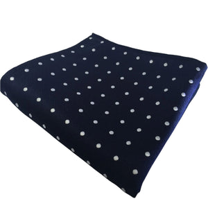 Dark Blue Polka Dotted Pocket Square
