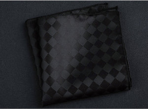 Black Ribbon Checks Pocket Square