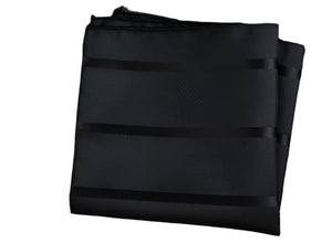Black Ribbon stripe Pocket Square