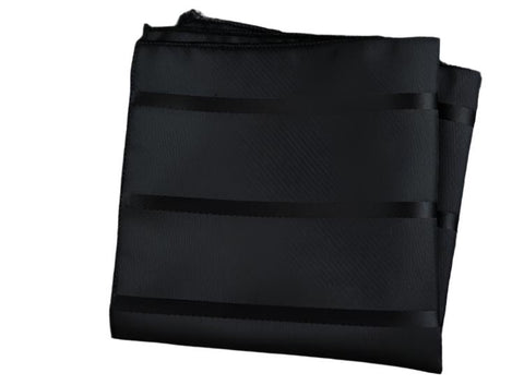 Black Ribbon stripe Pocket Square