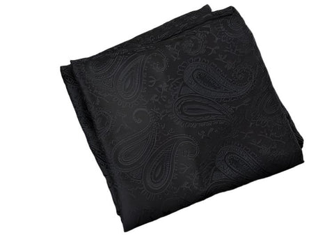 Classic Black Paisley Pocket Square
