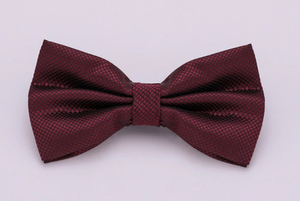 Dark Burgundy Textured Bow Tie