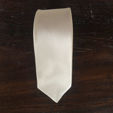Champagne Satin Silk Skinny Tie