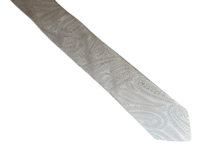 Off White Classic Paisley Design Skinny Tie