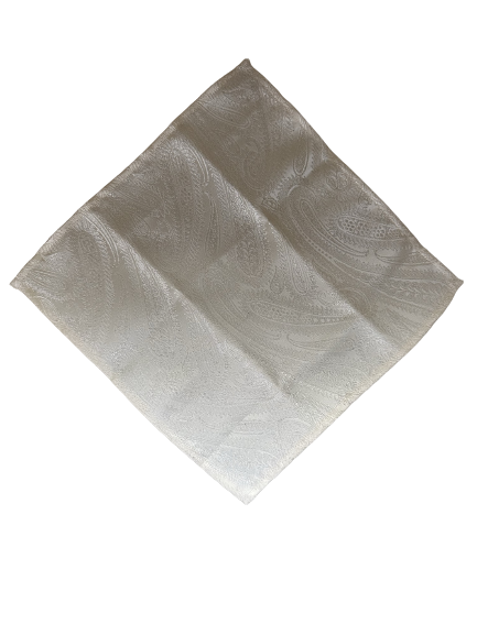 Off White Classic Paisley Design Pocket Square