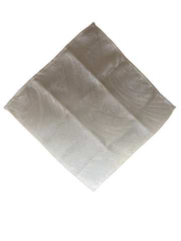 Off White Classic Paisley Design Pocket Square