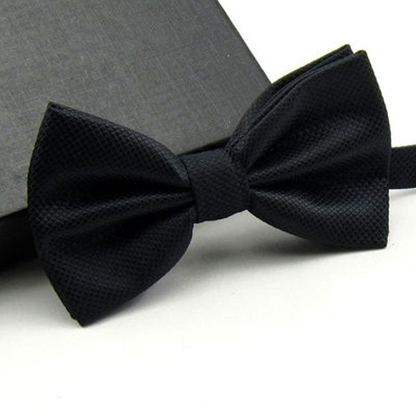 Black Textured Bow Tie