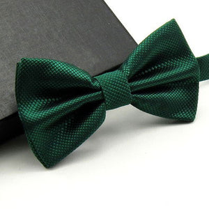 Dark Green Textured Bow Tie