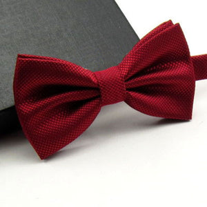 Wine Red Textured Bow Tie