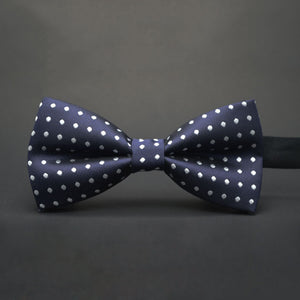 Navy Blue Polka Dots Bow Tie