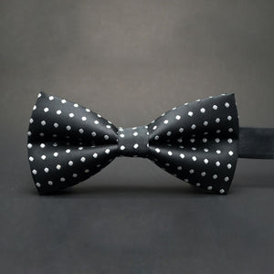 Black Polka Dots Bow Tie