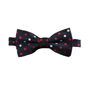 Shades of Red and Grey Mixed Polka Dot Bow Tie