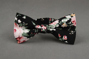 Light Pink Floral Bow Tie