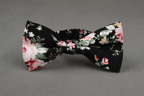 Light Pink Floral Bow Tie